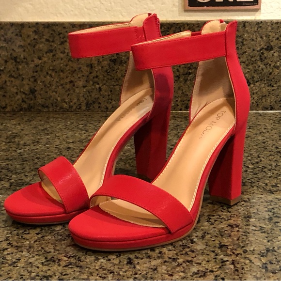 Top Moda Sexy Red Ankle Strap Open Toe High Heel Sandals size 8.5 women’s shoes - Picture 4 of 10